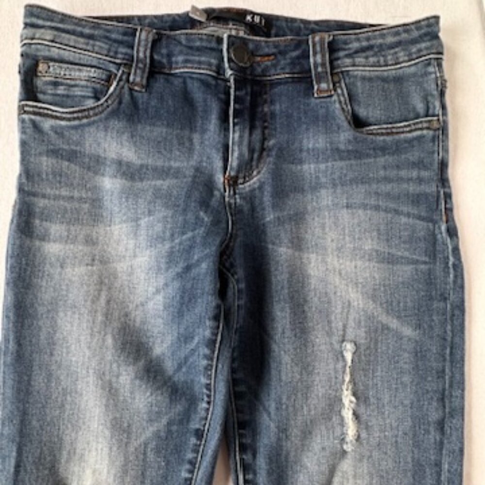Women's Kut From The Kloth "Catherine" Mid Rise Boyfriend Jeans Blue Wash Size 4